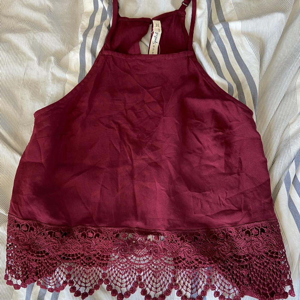 NWT Burgandy Tank Top